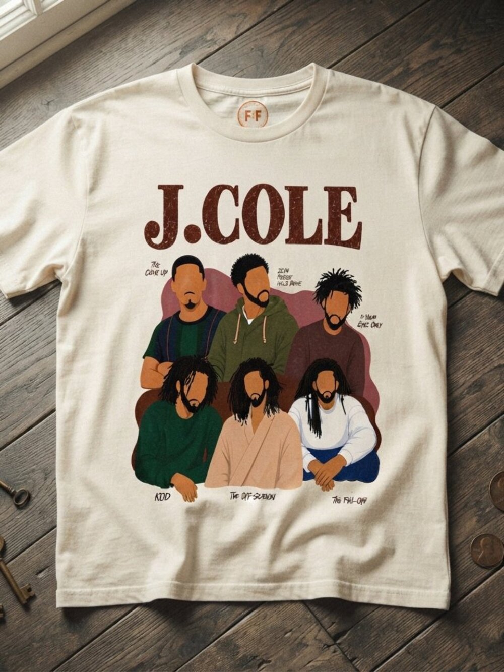J.Cole Eras Albums Tour Vintage Graphic T-Shirt